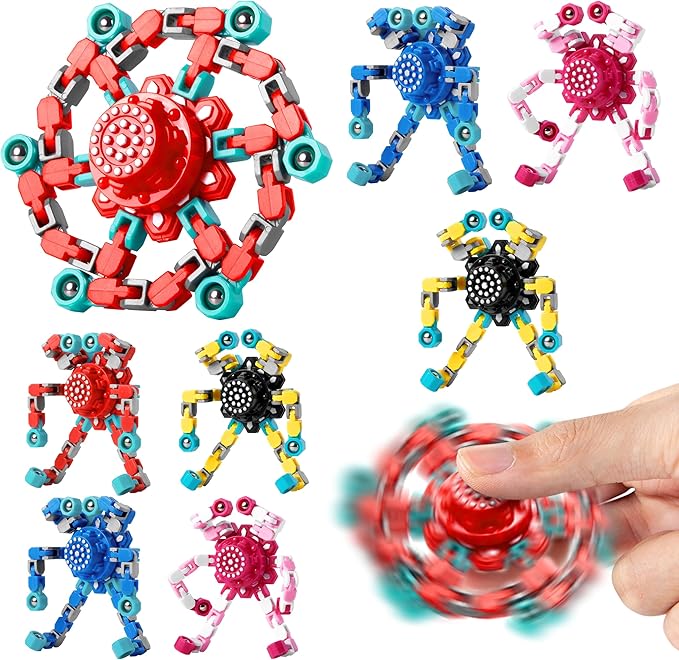 Fidget Toys, Transformable Fidget Spinners,Autism ADHD Stress Relief Sensory Toys for Boys and Girls Age 8-12 (Transformable Fidget Spinners -8 PC)