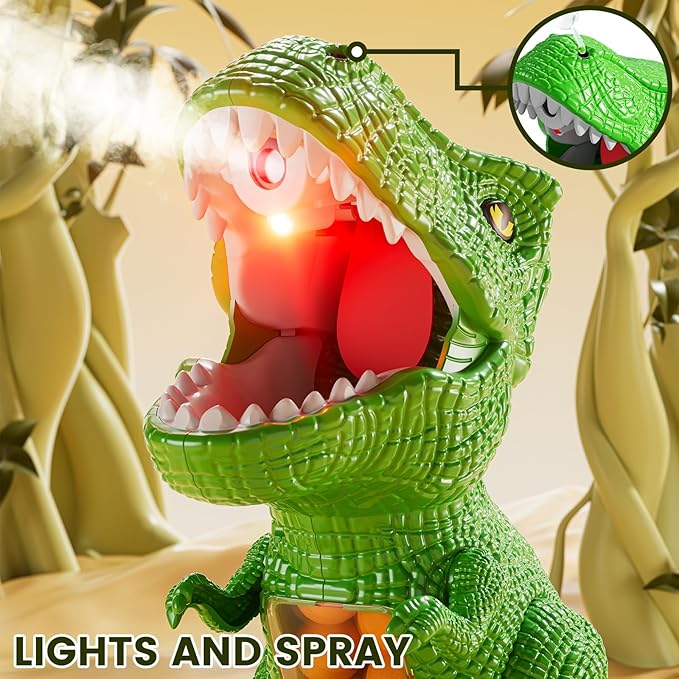 Movable Dinosaur Shooting for Toys Kids 4-6, Electronic Kids Target Games w/Air Pump Launcher, LCD Score Record, Sound, 24 Foam Balls, Birthday Gifts for 3 4 5 6 7 8 9 Year Old Boys Girls