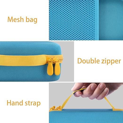 Case Compatible with 3Doodler Start+ Essentials/3Doodler Flow 3D Printing Pen,Storage Holder for 3D Pen PLA Filament and Charger (Blue Case,Yellow Zipper)