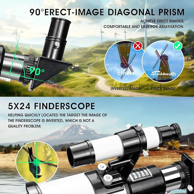 Telescope for Kids Beginners, Telescope for Kids 8-12, High Power 70mm Aperture 300mm Focal Length Astronomical Scope