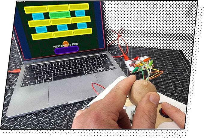 Makey Makey Retro Joystick Invention Launchpad Starter Bundle - Activity kit for STEM Engineering and Coding - Build, Customize, and Play Your Own Arcade Games