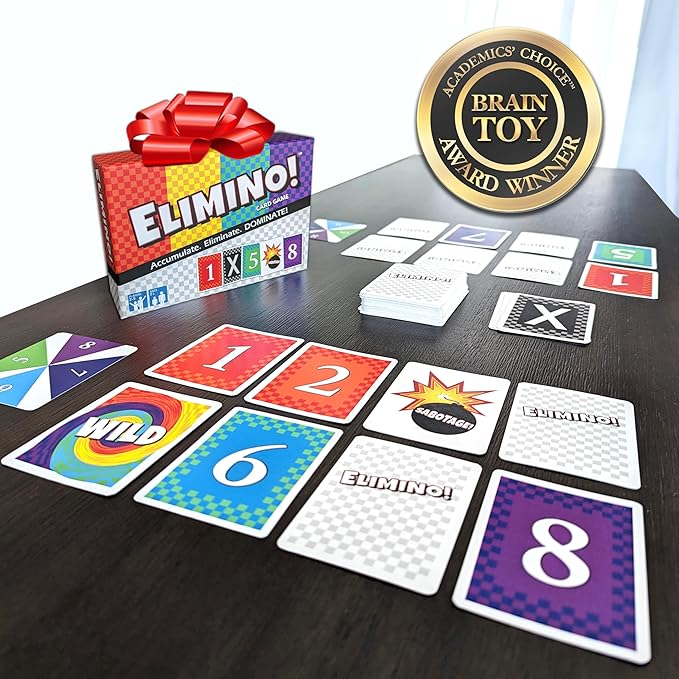 Elimino Family Card Game – Fast & Simple Gameplay That Brings Everyone Together | Easy to Learn, Ages 7+, Great for Kids, Parents & Grandparents