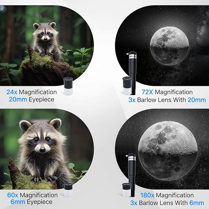 Telescope for Adults Astronomy 70mm Aperture 300mm Focal Length Portable Astronomical Telescope for Beginners Age Over 8 Years Old with Wireless Remote Carry Bag Tripod (Blue)