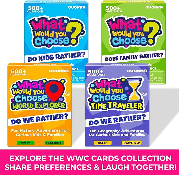 QUOKKA Board Game for 8-12 Year Olds - Original Edition - Family Card Game for Kids Ages 5-8 - What Would You Choose | Do Kids Rather? | Pick Your Answer | Get to Know You - Fun Game Night for Kid