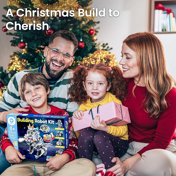 Sillbird Building Robot Dinosaur Kit with Remote Control Christmas Stem Gifts for Boys Age 8-12, Build Coding Robotic Toys for Kids Birthday, 5 in 1 Buildable Set with 646 Pieces
