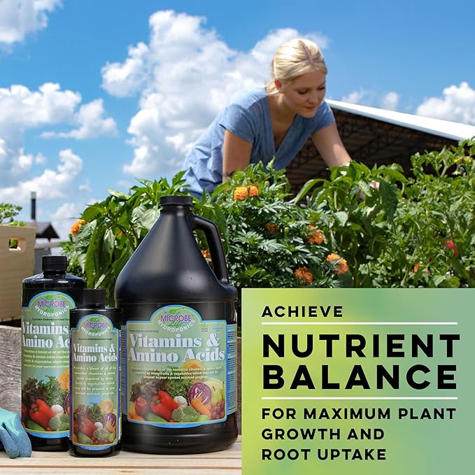 Microbe Life Hydroponics Premium Vitamins & Amino Acids Essential for Maximum Plant Growth and Root Uptake, Use with Any Feeding Systems Including Hydroponics or Soil, 2.5 Gallons
