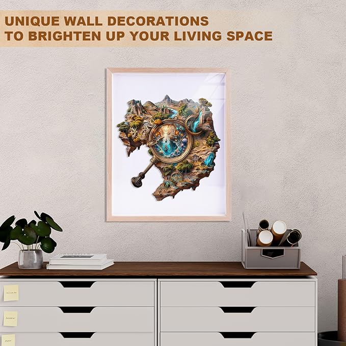 Wooden Puzzles for Adults 160 Pices, Explorer's World 3D Puzzles for Adults, Unique Shape Explorer's World Irregular Jigsaw Puzzles, 3D Visual Flat Puzzels, Size is 11.4 x 11.2in