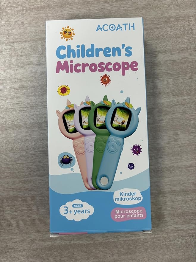 Microscope for Kids, Auto-Focus Handheld Digital Microscopes with 2.0" Screen, 8 LEDs Rechargeable Pocket Mini Microscope Christmas Gifts Educational Science Toys for Ages 5 6 7 8 9 10 11 12