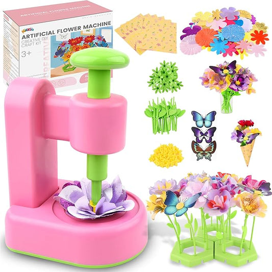 Nicella Fabric Flower Bouquets Toys,Flower Making Kit-DIY Craft Kits Toys for Kids,DIY Build Your Flowers Bouquet, Arts and Crafts for 3 4 5 6 7 8+Year Old Girl Birthday Gifts Ideas