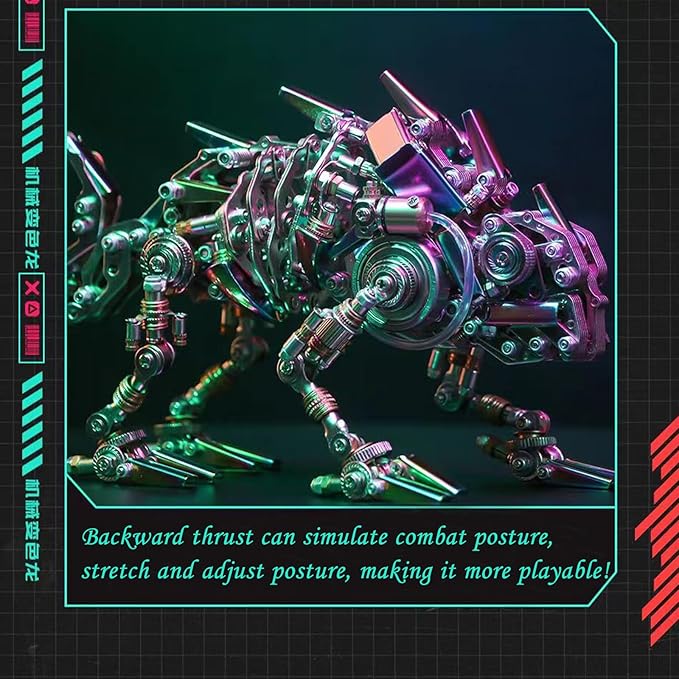 3D Metal Puzzle for Adults,Chameleon Puzzle Building Set，3D Metal Model Kit, Brain Teaser Puzzles DIY Assembling for Stress Relief - High end Men's Gift