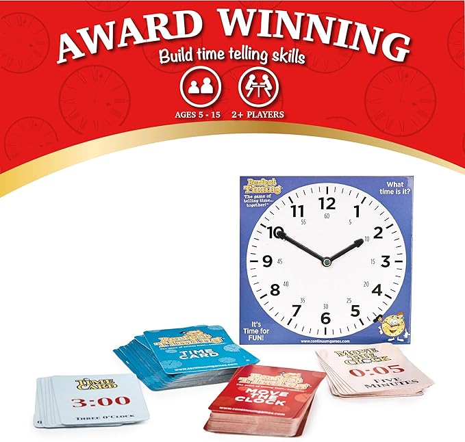 Continuum Games Perfect Timing Game - Tell Time Cooperative Board Game for Kids - Fun Educational Family Game to Learn How to Read a Clock