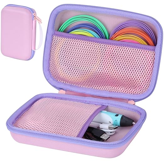 Case Compatible with SCRIB3D P1 Advanced / 3Doodler PRO / 3Doodler Flow / MYNT3D Super Professional Printing / PIKA3D PRO 3D Printing Pen (Pink + Lilac)