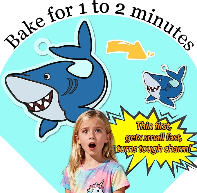 75PCS Shrinky Dinks Kit for Kids - Shrink Art with Shrinky Dink Sheets, 24 Pre-Cut Charms & Learning Cards | DIY Crafts, Christmas Ornaments & Keychains | No-Mess Activity for Boys & Girls Age 6+