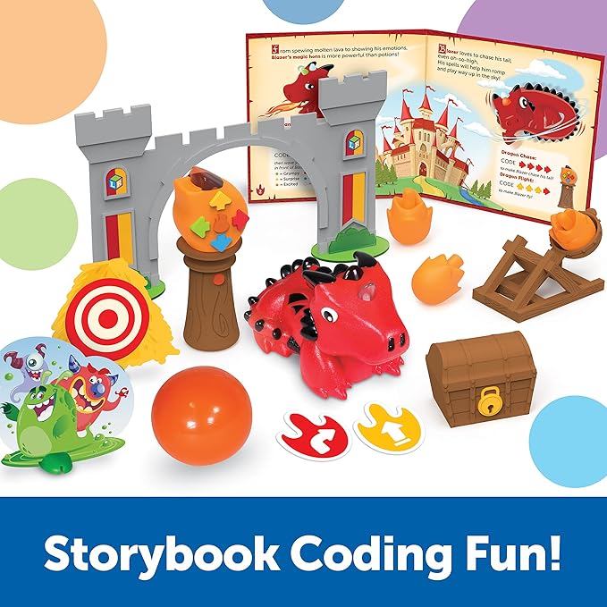 Learning Resources Coding Critters MagiCoders: Blazer the Dragon - Robotics for Kids, STEM Programming, Scientific Building Toys, Engineering Gift Set, Games for Boys and Girls