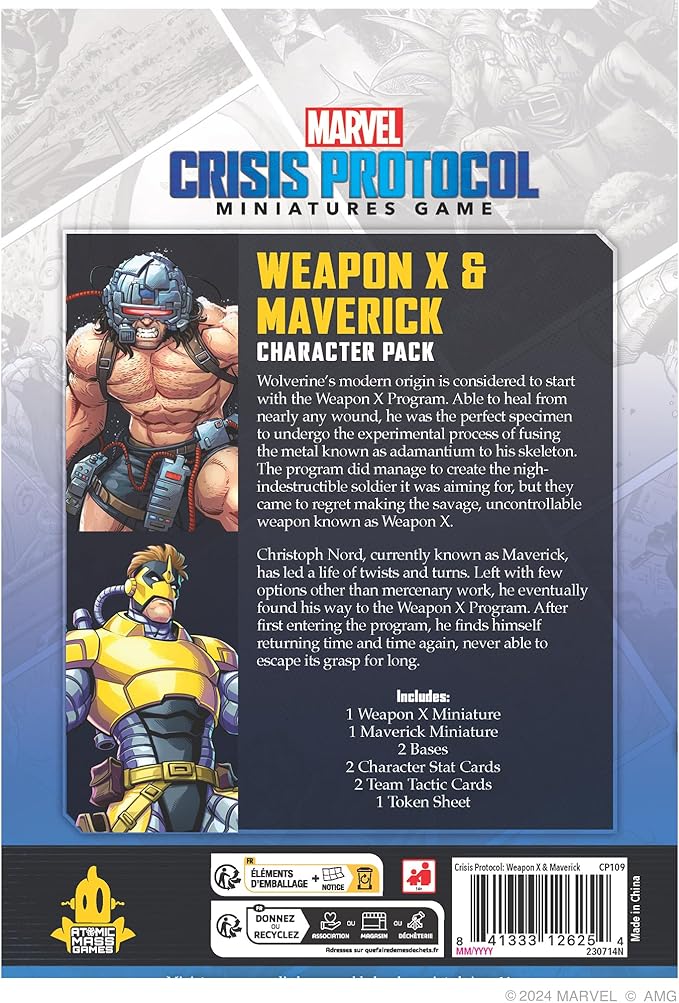 Marvel: Crisis Protocol Weapon X & Maverick Character Pack - Tabletop Superhero Game, Ages 14+, 2 Players, 90 Minute Playtime, Made by Atomic Mass Games