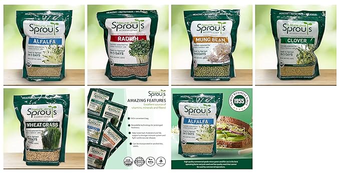 Nature Jims Sprouts Mung Bean Sprouting Seeds – Non-GMO Mung Beans for Growing Nutritious, Fresh Sprouts – Packed with Vitamins, Minerals & Fiber – Premium Resealable Bag for Longer Freshness – 16 Oz