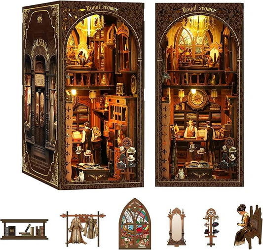Book Nook Kit,Royal Seamstress Miniature House kit,DIY Tiny House Doll,Bookend Bookshelf Decor Model Build.（Royal Seamstress）