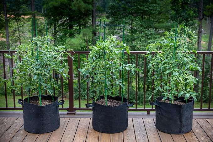 Gardzen 10-Pack 5 Gallon Grow Bags, 300G Thickened Aeration Fabric Pots with Handles, Heavy Duty Cloth Pots for Plants