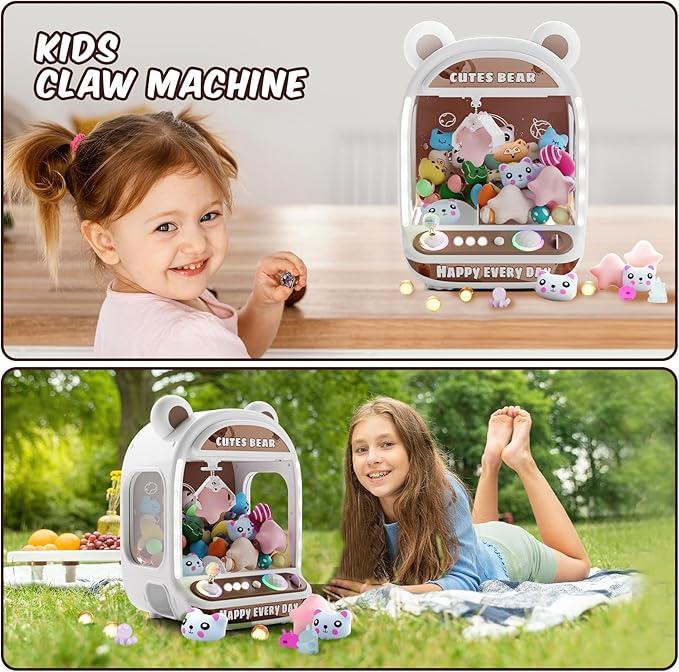 Skirfy Claws Machines for Kids,Unicorns Toys for Girls Age 6+,Mini Vending Machines with Squishyes Fidgets Toys,Candy Dispenser Machines,Claws Game, Thanksgiving Birthday Gifts