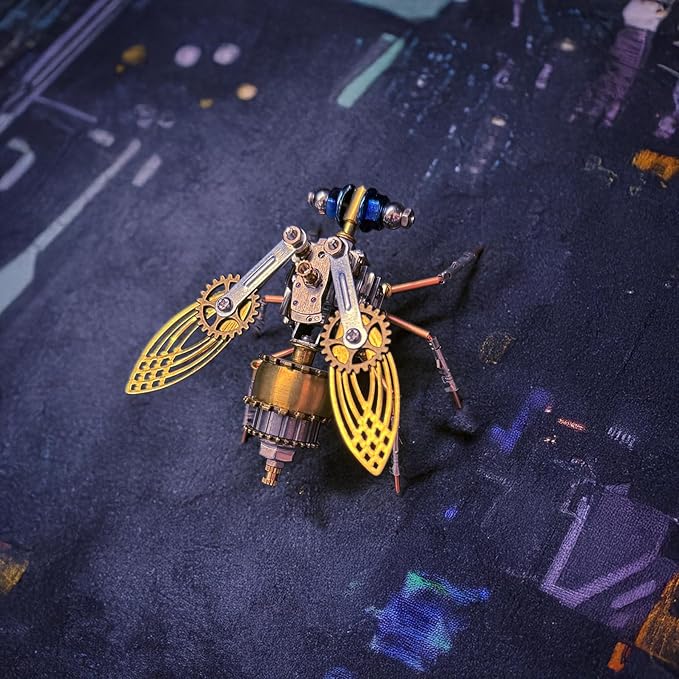 Mechanical Fruit Fly 3D Metal Model Kits Steampunk Sculpture Insect, DIY Projects Metal Building Hobby kit Arts and Crafts Sets, Birthday Gift (Mechanical Fruit Fly)