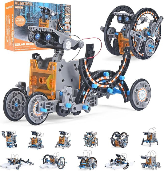 AESGOGO STEM Projects 12-in-1 Creation Solar Robot Kit,Science Experiments Toys Gifts for Kids Ages 8-12,Educational DIY Building Robotics Kit for 8 9 10 11 12 13 14 15 Year Old Boys Girls Teens