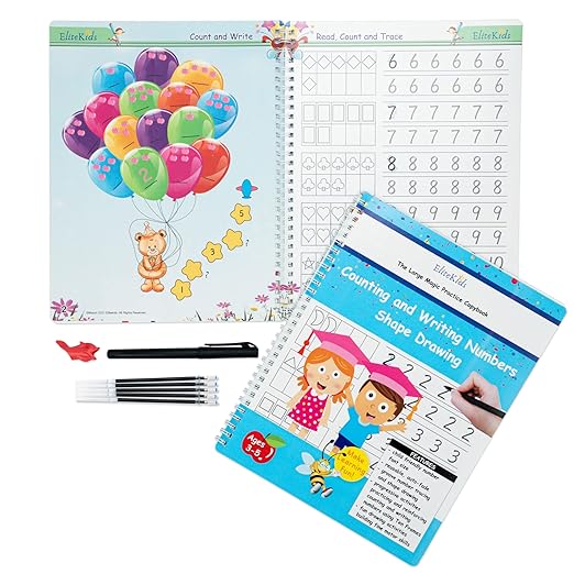 Magic Practice Copybook 6 Workbooks with Disappearing Ink Pens, Reusable Handwriting Practice for Kids, Calligraphy Practice Letter Tracing Books for Kids ages 3-5 (8.7×6.9in)
