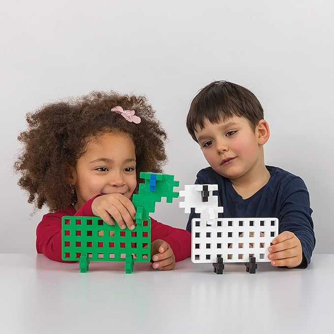 PLUS PLUS Learn to Build Big, Building Toys Set for Toddlers and Preschoolers, Stem Toys for 3+ Year Old, 60 Interlocking Blocks - Basic
