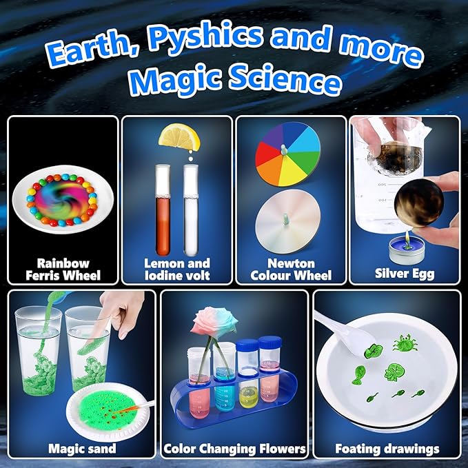 UNGLINGA 250+ Science Experiments Kits for Kids, Boys Girls Toys Birthday Gifts Ideas, Chemistry Set, S.T.E.M Educational Project, Volcano Scientist Kit
