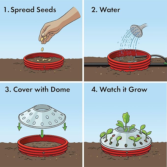 Kids Pumpkin Garden Kit – Grow Your Own Pumpkins from Seeds with Greenhouse Germination Domes & Grow Rings, Non-GMO Seeds, BPA-Free | Gardening Gift for Kids & Families, Made in USA