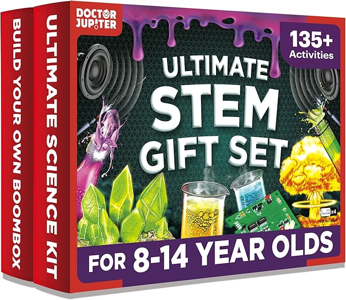Doctor Jupiter Ultimate STEM Gift Set | Set of ‘Ultimate Science Kit’, ‘Boombox’ for Kids Ages 8+ | Birthday Gift Ideas for Boys, Girls | STEM Learning & Educational Toys for 8-10-12-14 Year Olds