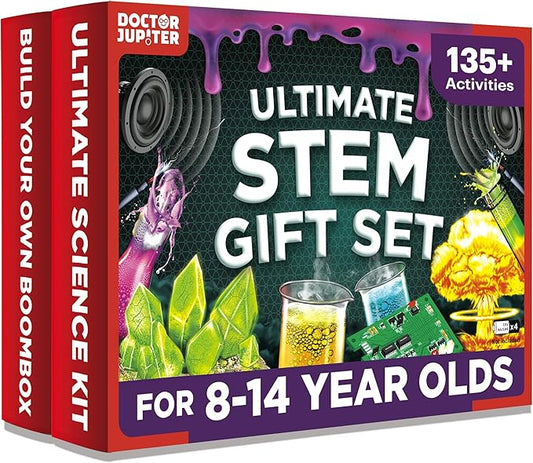 Doctor Jupiter Ultimate STEM Gift Set | Set of ‘Ultimate Science Kit’, ‘Boombox’ for Kids Ages 8+ | Birthday Gift Ideas for Boys, Girls | STEM Learning & Educational Toys for 8-10-12-14 Year Olds