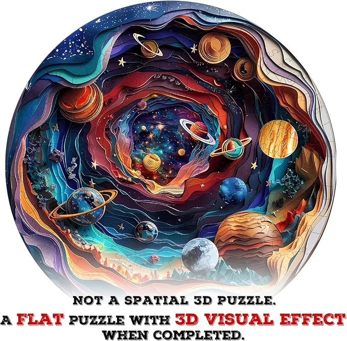 Wooden Puzzle for Adults-Wooden Puzzle Unique Shape Advanced 3D Universe Wooden Jigsaw Puzzle for Adults and Kids,Best Gift,Wood Puzzles,Challenge Wooden Jigsaw Puzzle 17.3 * 17.3in 450pcs