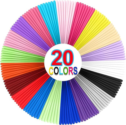 20 Colors 3D Pen Filament Refills 1.75mm PLA Threads Each Color 16.4 Feet Total 328 Feet with 2 Finger Caps Compatible with SCRIB3D and Compatible with MYNT3D 3D Pencil (3D Pen Not Included)