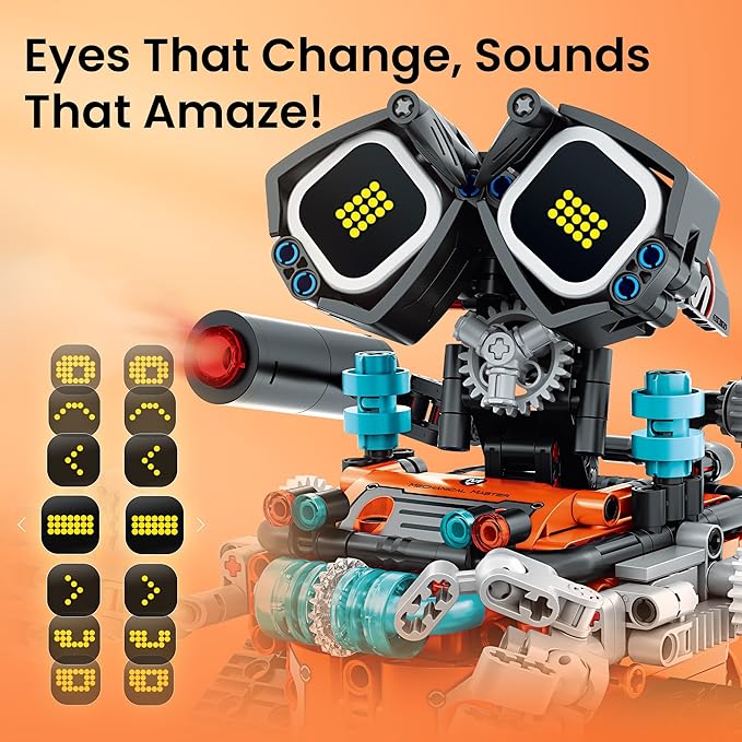 Sillbird Robot Building Christmas STEM Kit with Remote Control for Boys Ages 8-14, Technic Coding Gifts for Kids Birthday, Buildable 5in1 Robotics Toy with 596 Pieces