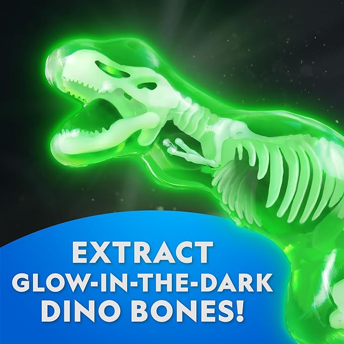 National Geographic Glow-in-The-Dark T. Rex Dissection Lab – Dissect a Synthetic Dinosaur, Build a 9.5” Glowing Tyrannosaurus Skeleton Model, Includes Refill Pack and Learning Guide, Dinosaur Toys