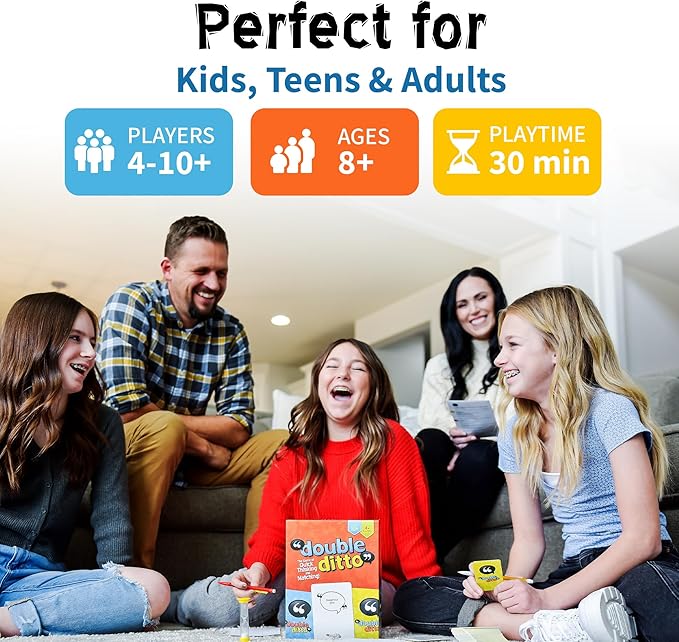 Inspiration Play Double Ditto - a Hilarious Award-Winning Family Party Game for 4-20 Players (Ages 8 and up)