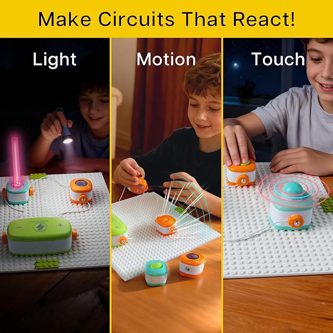 STEM Toys Science Kits for Kids, Electronics Exploration Kit with 168 Projects and Circuits Logical Gates Learning Booklet, Educational Birthday Gifts for Kids 8+