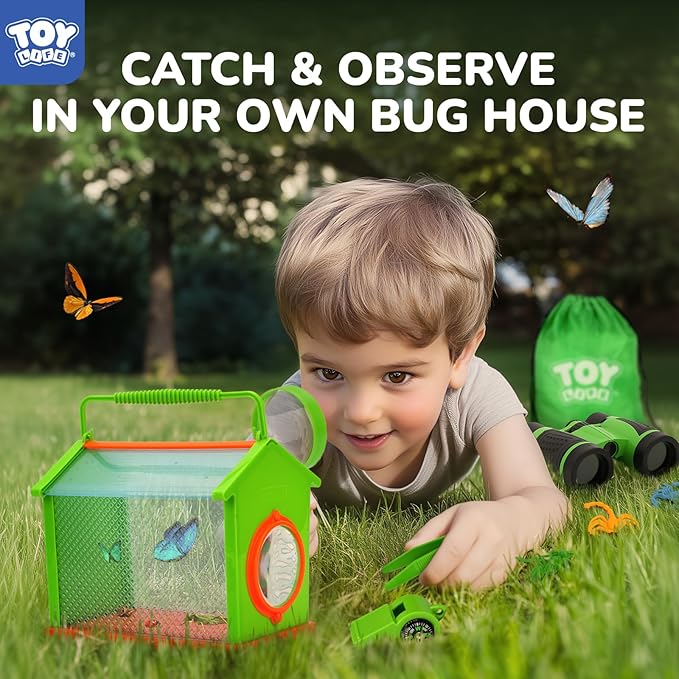TOY Life Kids Explorer Kit with Bug Catcher for Kids, Bug Catching Kit with Bug Toys, Kid Safari Vest & Hat, Compass, Binoculars, Magnifying Glass, Educational Outdoor Toys Boys Kid Adventure Kit