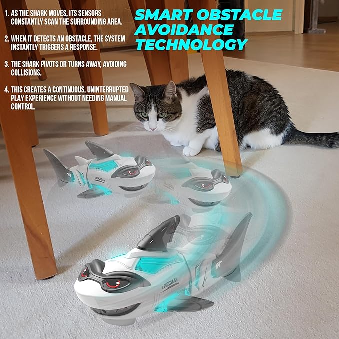 Shark Toy Interactive Crawling Shark Toys with Music and Lights, Auto-Direction Change Crawling Walking Toy Gift for Infants Toddlers 3 4 5 Year Old, Boy Girl Birthday