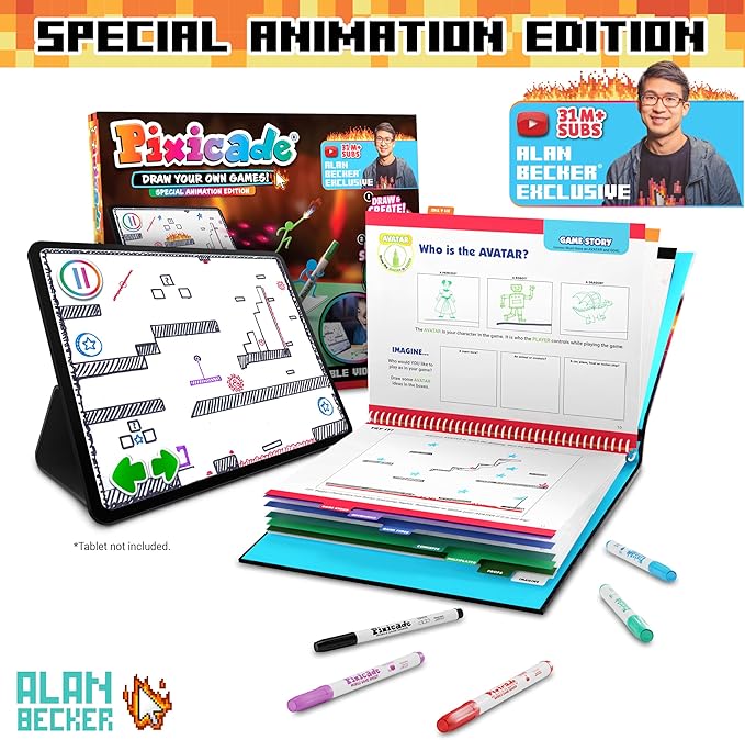Pixicade! Special Animation Edition - Alan Becker | Turn Drawings Into Playable Video Games! | Doodle & Draw, Snap Play & Share Instant Video Games! | Mobile Video Game Maker | Ages 6 and Up