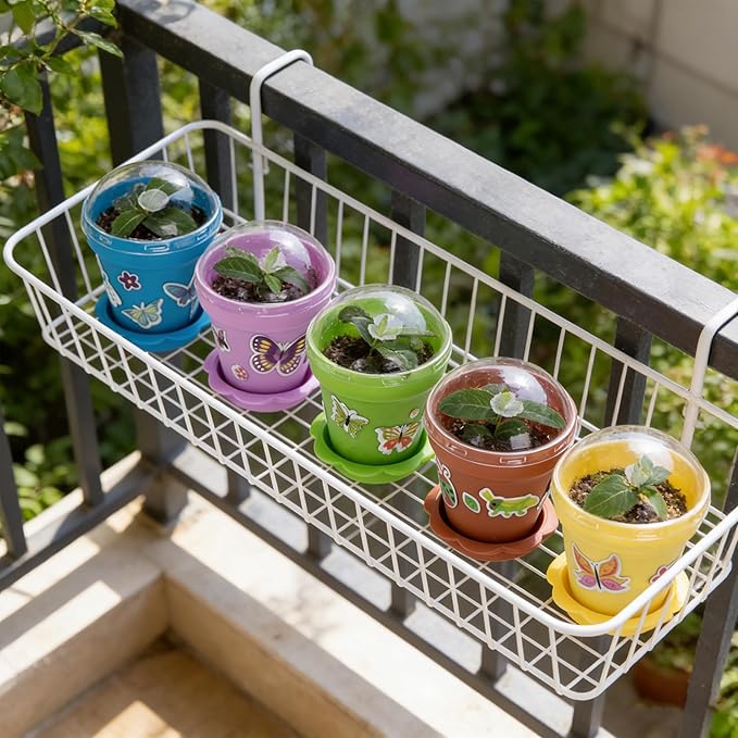 25 Packs Cupcake Plant Nursery Pots with Humidity Dome, Small Plastic Flower Plant Pots with Foam Stickers, Seeds Starter Pot Flower Planting Container for Seedlings Succulent Display (Mixed Color)