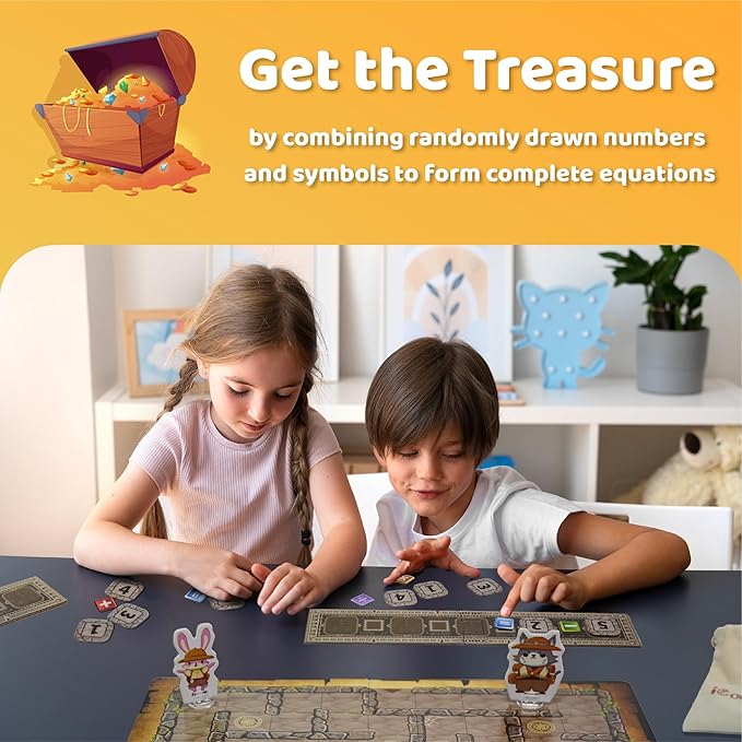 iCore Math Games for Kids 8-12, Board Game, 2-4 Players, Ages 6+