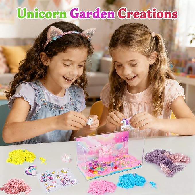 Unicorn Light-Up Terrarium Kit for Kids - Night Light with Remote & Music, Arts and Crafts for Kids Ages 8-12, DIY Girls Toys Age 6-8, Perfect Birthday Hoilday Christmas Gifts for 4-12 Year Old Girls