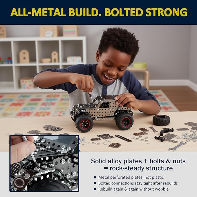 Engineering 20-in-1 Motorized STEM Building Kit – 600+ Pieces Construction Toy Set for Kids Girls Boys