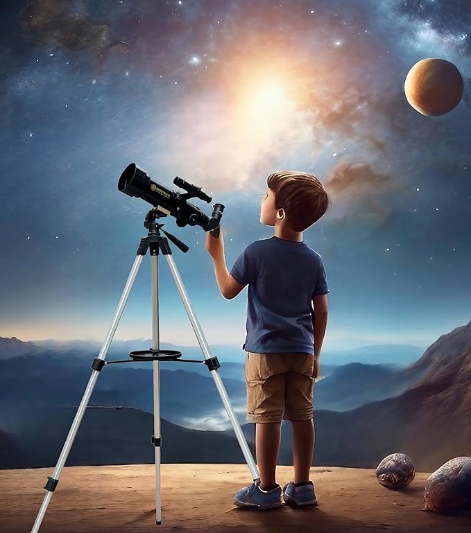 SpectrumOI Telescope for Kids, Telescope for Adults Astronomy Gifts for Kids 8-12 - Premium Refractor 70mm Aperture with Carry Bag and Phone Holder
