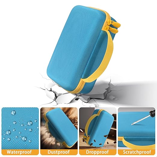 Case Compatible with 3Doodler Start+ Essentials/3Doodler Flow 3D Printing Pen,Storage Holder for 3D Pen PLA Filament and Charger (Blue Case,Yellow Zipper)