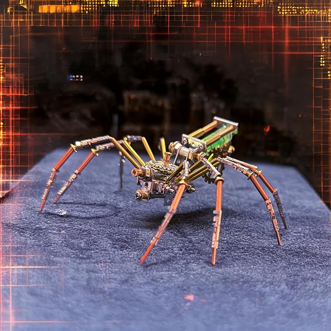 Steampunk Mechanical Insect Spider Model Hobby Kit,DIY Projects Metal Building 3D Metal Puzzles Gifts for Birthday, Ideas(Mechanical Spider F)