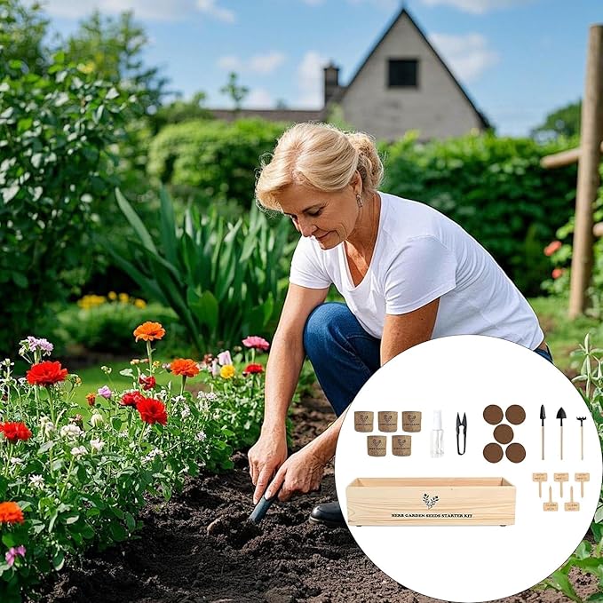 Indoor Tree Planting Kit Bonsai Starter Set with Pots, Nutritional Soil Discs & Tools Gardening Women Men Mom Dad Beginner Grow Guide Included