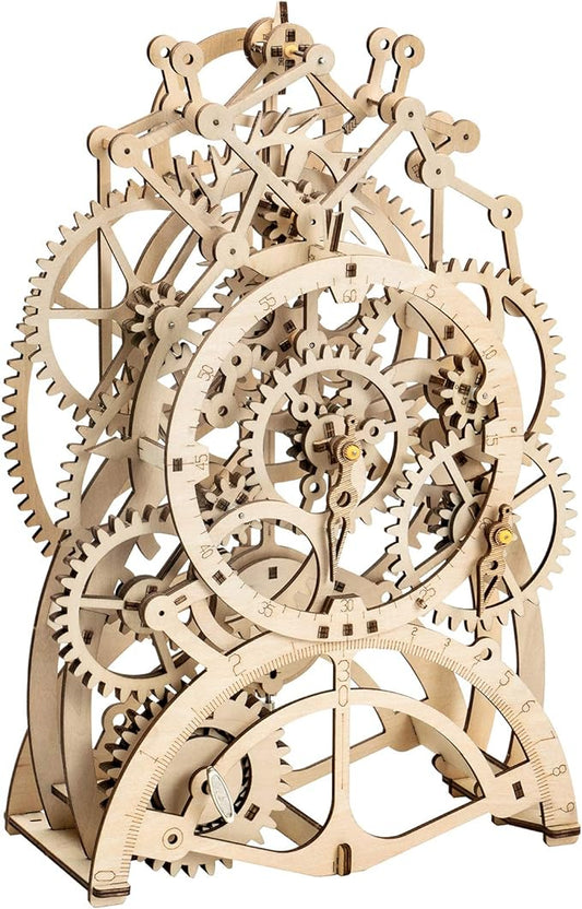 ROKR 3D Wooden Puzzles DIY Clock Kits for Adults to Build Wood Model Building Kit Unique Birthday Gift Pendulum Clock