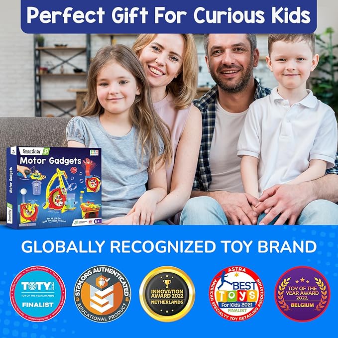 Smartivity 10-in-1 Motor-Powered STEM Kit | Build 10+ Exciting Electronics Projects | Christmas, Birthday Gift for Smart Kids | DIY Science Kit/Toy for Ages 6,7,8,9,10,11,12 Years Old Boys & Girls